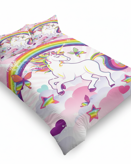 sunburst butterfly unicorn bedding - white-bg