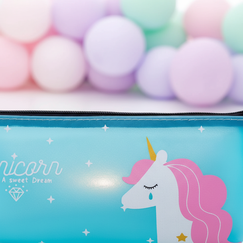 sweet dreams unicorn pencil case - detail