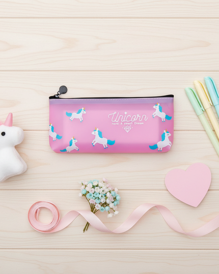 sweet unicorn pencil case - flat-lay