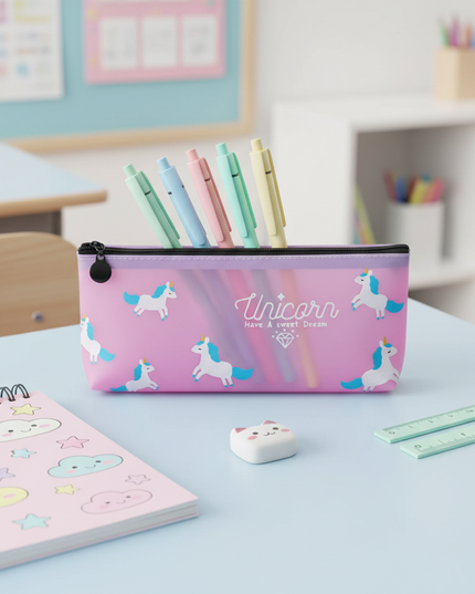 sweet unicorn pencil case - lifestyle