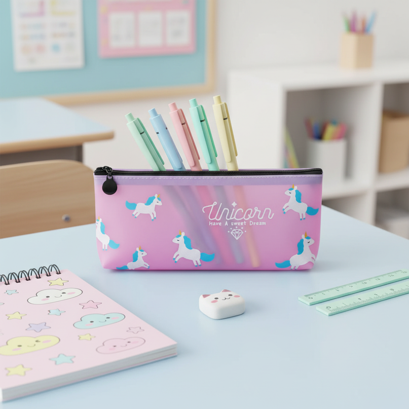 sweet unicorn pencil case - lifestyle