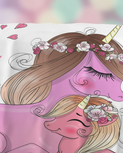 sweety pink mama unicorn bedding - detail