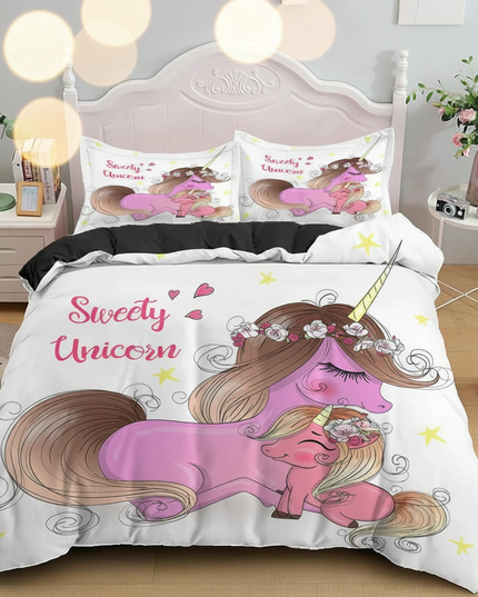 sweety pink mama unicorn bedding - lifestyle