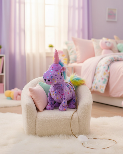 talking unicorn plush - lifestyle