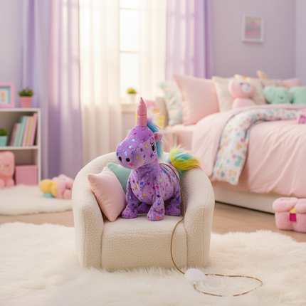 talking unicorn plush - lifestyle
