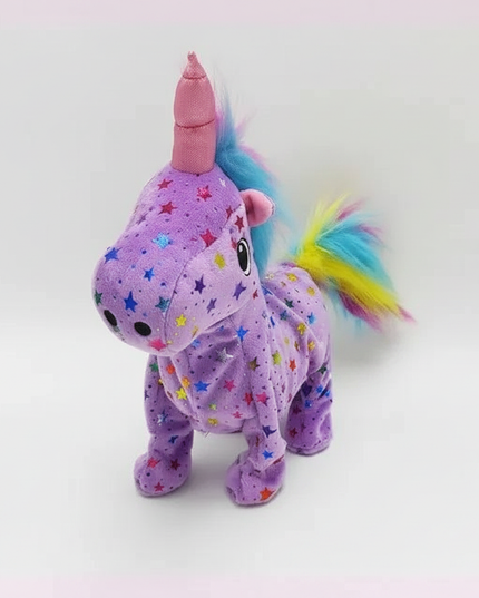 talking unicorn plush - white-bg