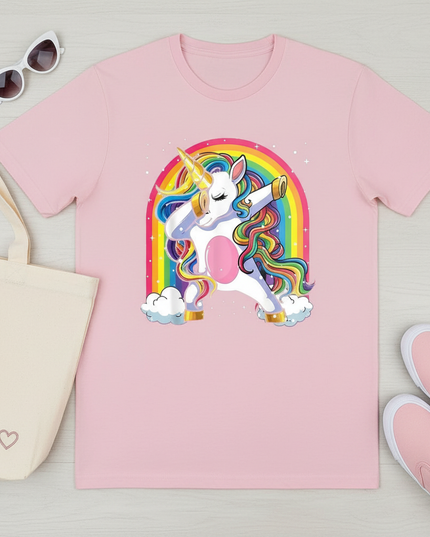 teacher unicorn shirt - flat-lay