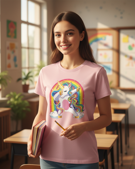 teacher unicorn shirt - in-use