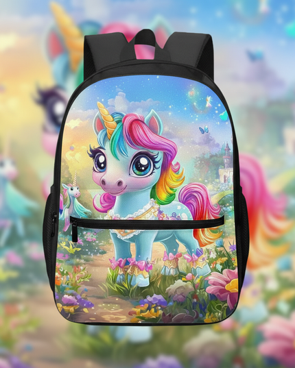 teal unicorn backpack girls - detail
