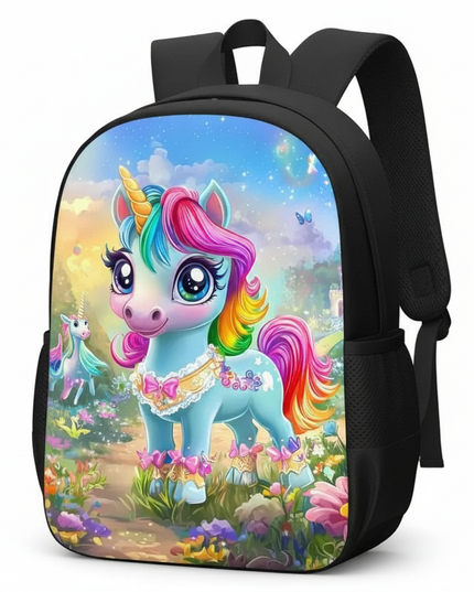 teal unicorn backpack girls - white-bg