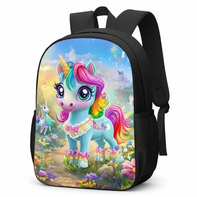 teal unicorn backpack girls - white-bg
