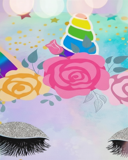 teal unicorn bedding - detail
