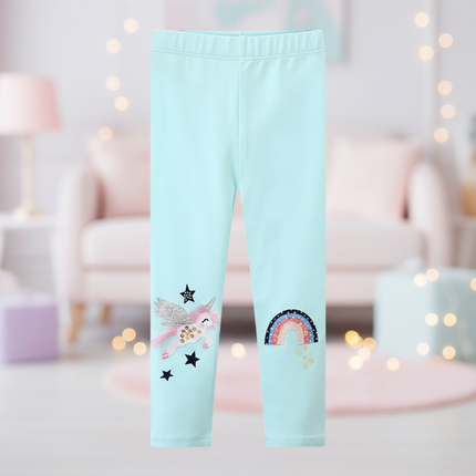 teal unicorn leggings - lifestyle