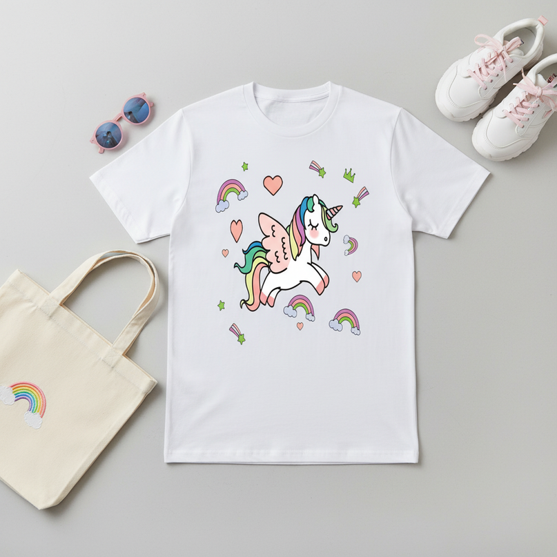 team unicorn shirt - flat-lay