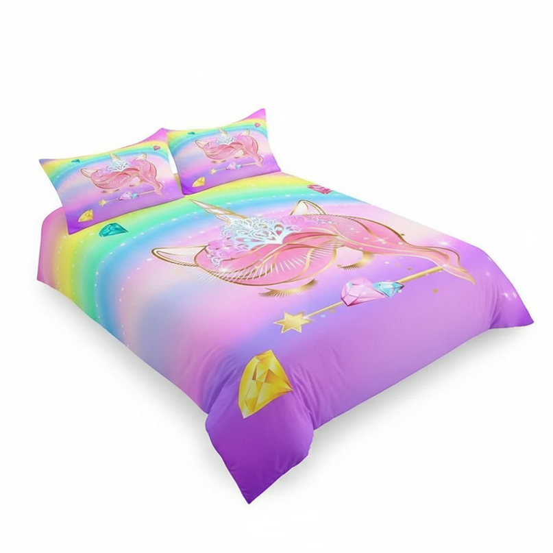 tiara unicorn bedding - white-bg