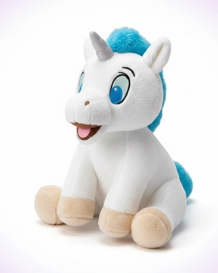 tiny plush unicorn - white-bg