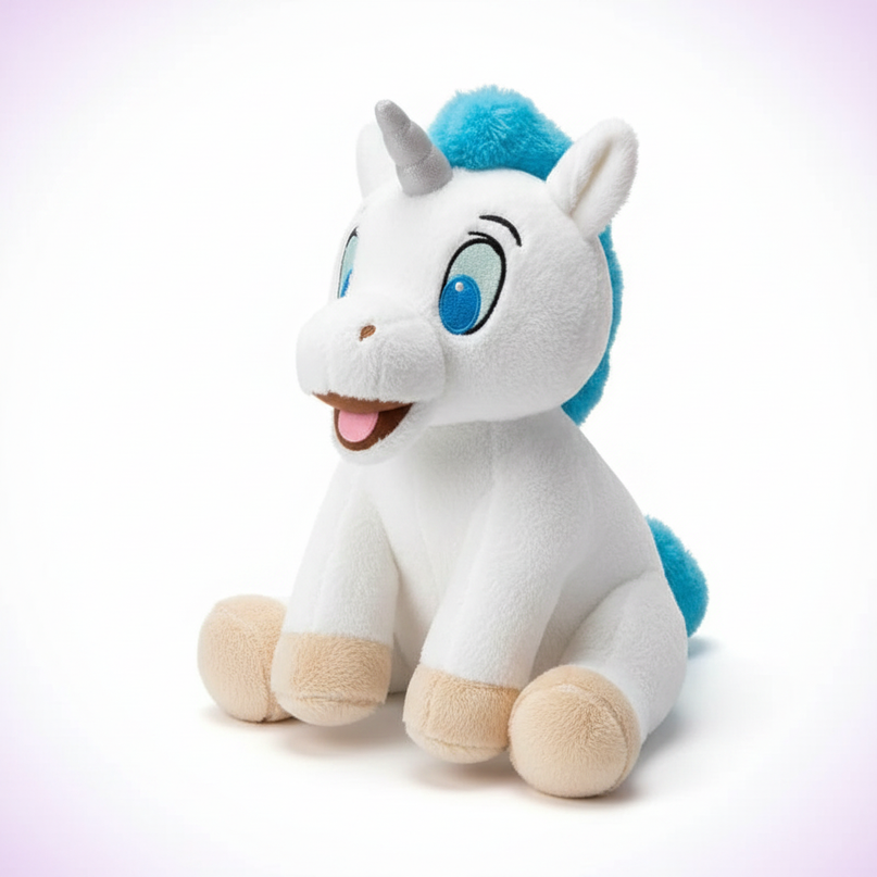tiny plush unicorn - white-bg