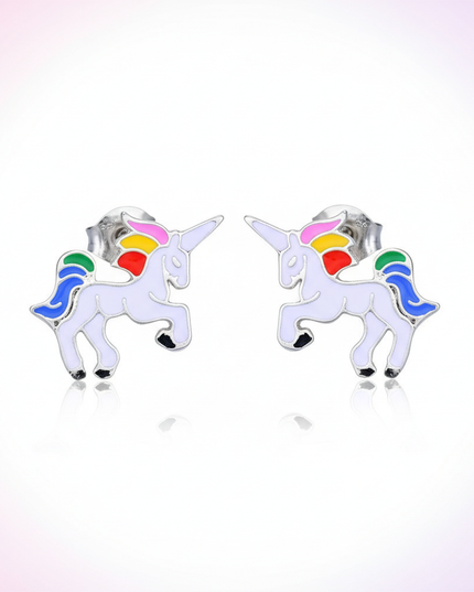 tiny unicorn earrings - white-bg
