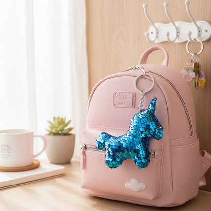 tiny unicorn keychain - lifestyle