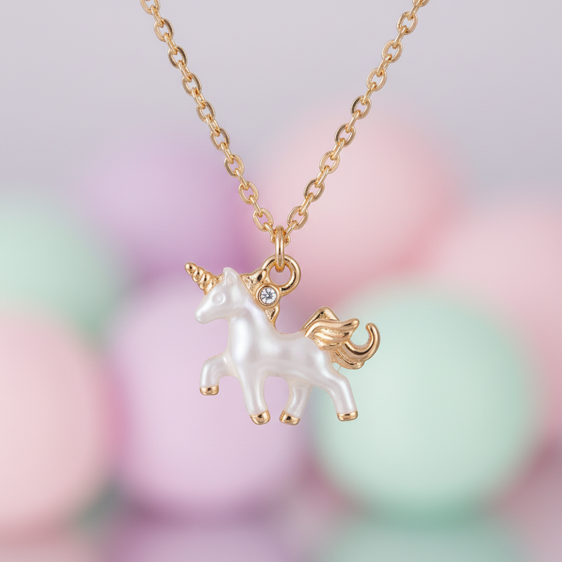 tiny unicorn necklace - detail