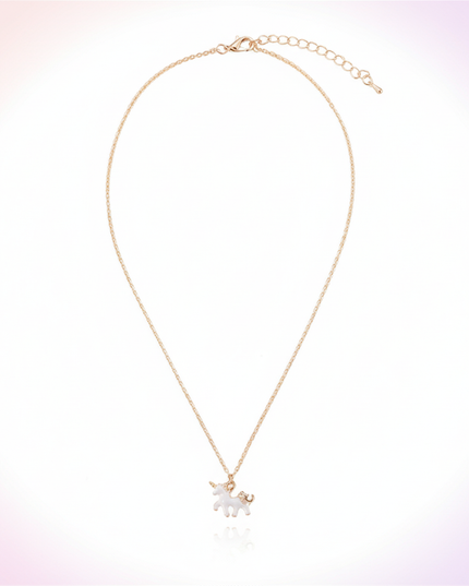 tiny unicorn necklace - white-bg