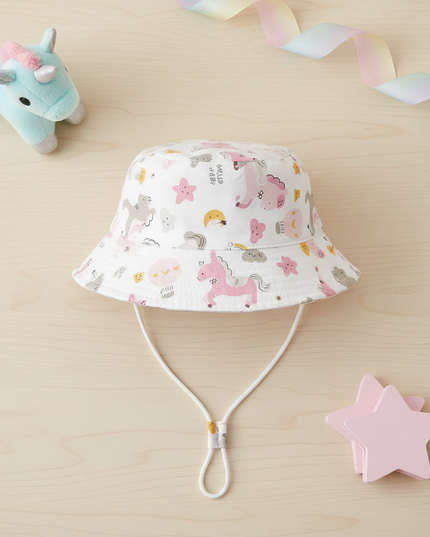 toddler unicorn bucket hat - flat-lay