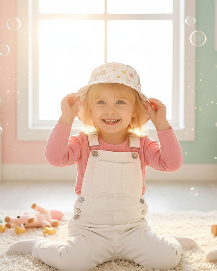 toddler unicorn bucket hat - in-use