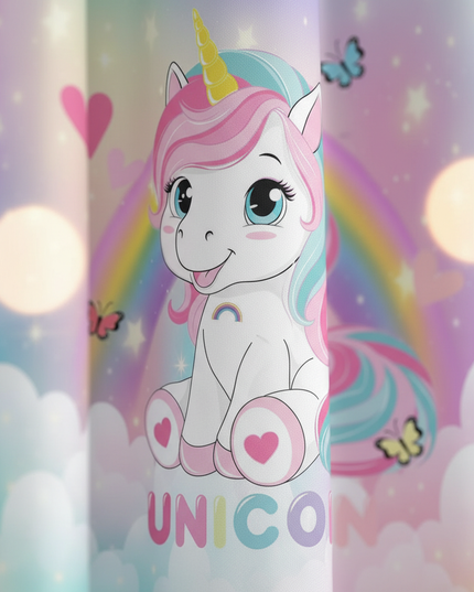 toddler unicorn curtains - detail