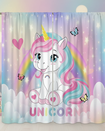 toddler unicorn curtains - lifestyle