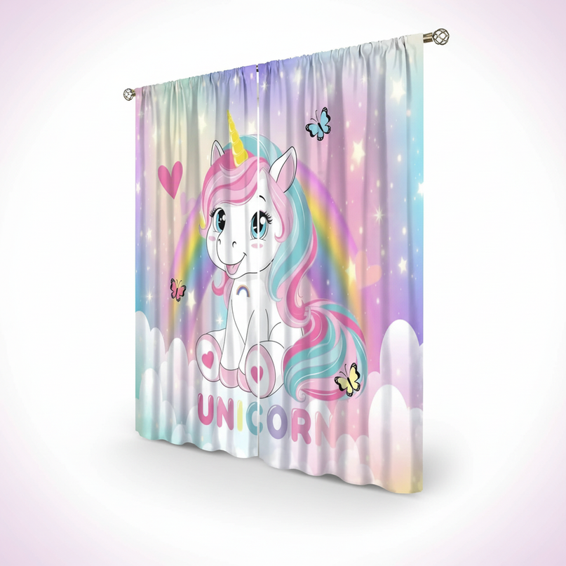 toddler unicorn curtains - white-bg
