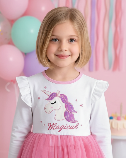 toddler unicorn dress - detail
