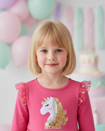 toddler unicorn dress v2 - detail