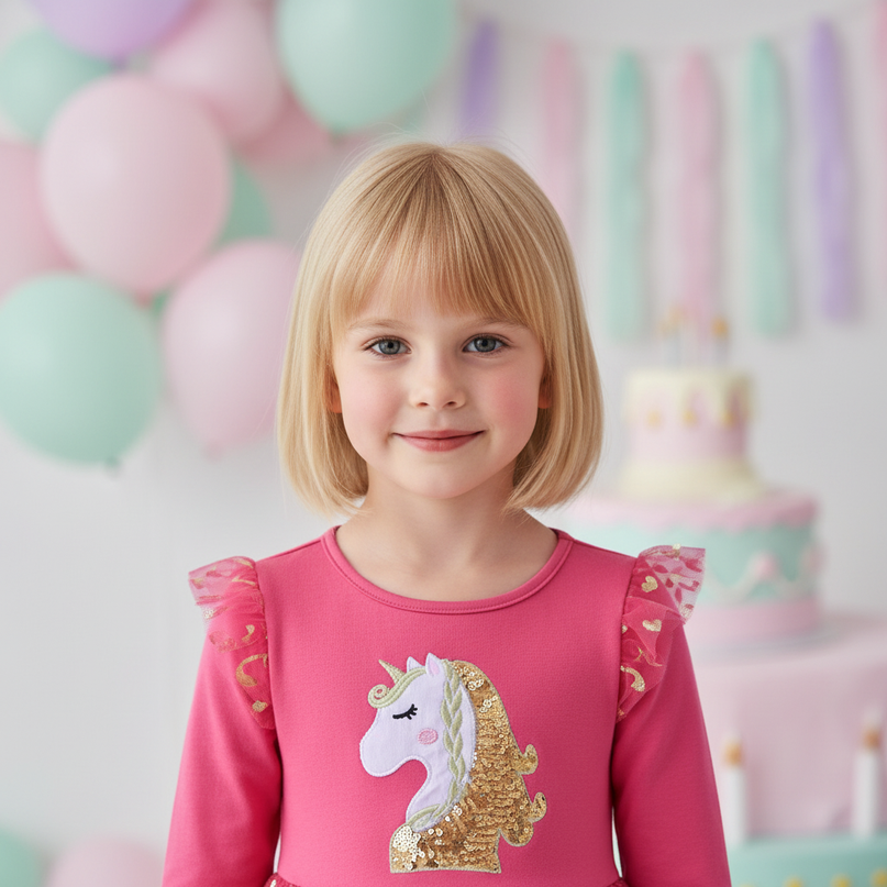 toddler unicorn dress v2 - detail