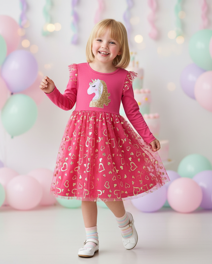 toddler unicorn dress v2 - front