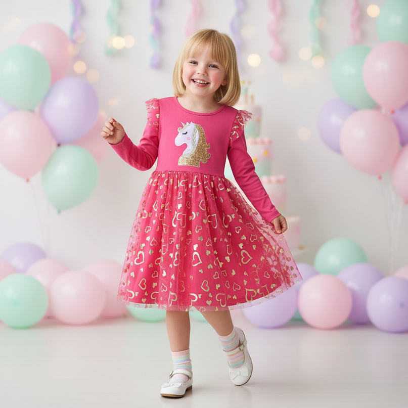 toddler unicorn dress v2 - front