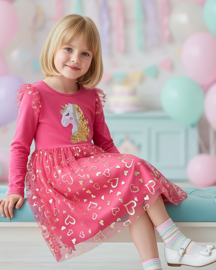 toddler unicorn dress v2 - sitting