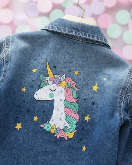 toddler unicorn jacket - detail