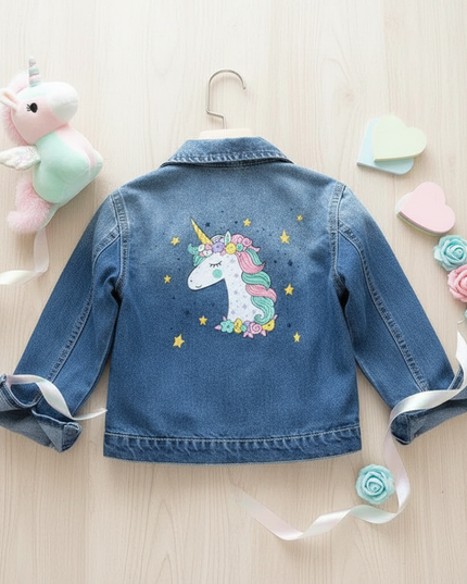 toddler unicorn jacket - flat-lay