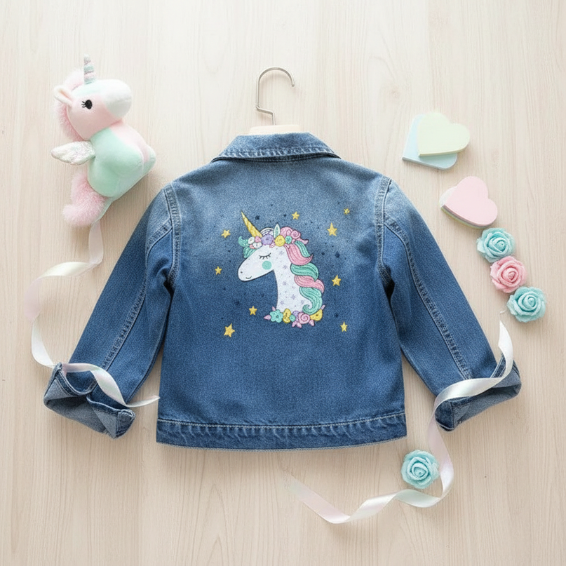 toddler unicorn jacket - flat-lay