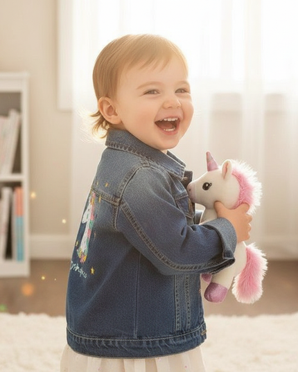 toddler unicorn jacket - in-use