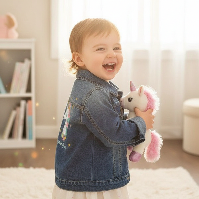 toddler unicorn jacket - in-use