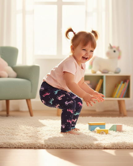 toddler unicorn leggings - in-use