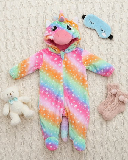 toddler unicorn onesie - flat-lay