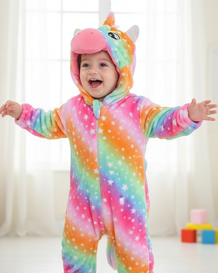 toddler unicorn onesie - in-use