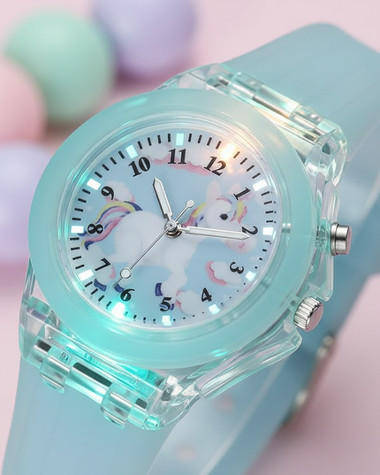 transparent unicorn watch - detail
