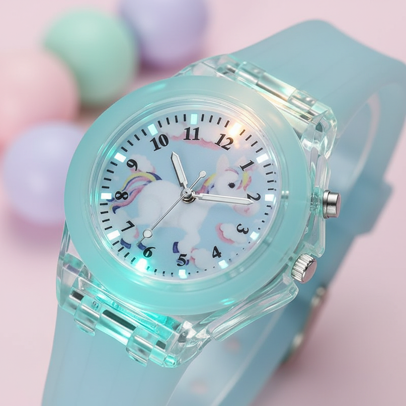 transparent unicorn watch - detail