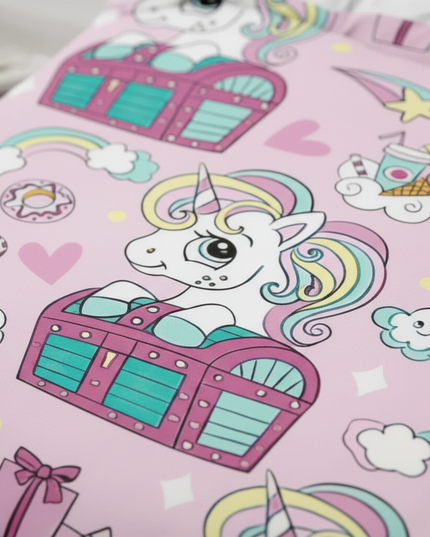 treasure chest candy unicorn bedding - detail