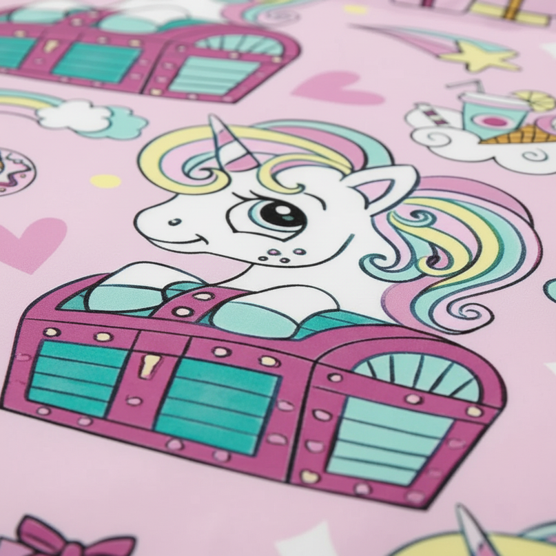 treasure chest unicorn bedding - detail