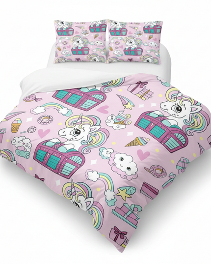 treasure chest unicorn bedding - white-bg