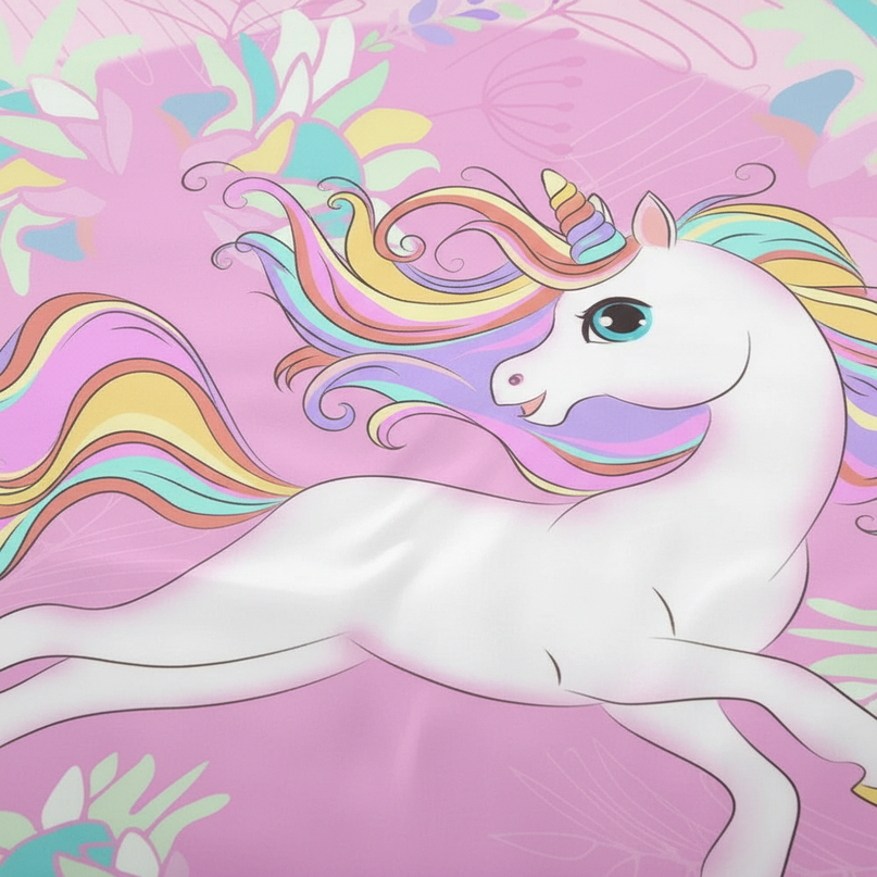 tropical unicorn bedding - detail
